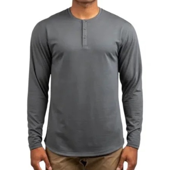 BYLT Henley Drop-Cut Long Sleeve, Blue, Fall, FAIR CONDITION, Size L - Picture 1 of 13